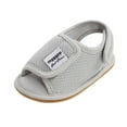 thumbnail image 1 of LOVZFMLL Infant Baby Boy Girls Sandals Summer Mesh Open Toe Soft Sole Flats for Outdoor Crib First Walkers Prewalkers Shoes Gray 6-9 Months, 1 of 6