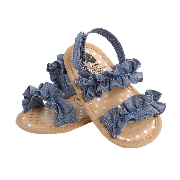 LOVZFMLL Infant Baby Girls Summer Sandals Non-Slip Soft Sole First Walker Outdoor Beach Dress Shoes Open Toe for 6-12 Months Navy