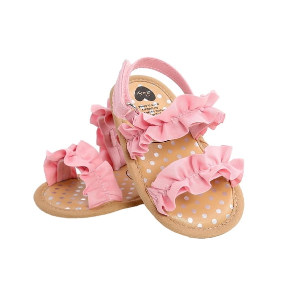LOVZFMLL Infant Baby Girls Summer Sandals Non-Slip Soft Sole First Walker Outdoor Beach Dress Shoes Open Toe for 6-12 Months Pink
