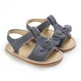 thumbnail image 1 of LOVZFMLL Infant Girls Flat Sandals Summer Beach Bowknot Shoes Outdoor Princess Dress Shoes for Baby Girls 6-12 Months First Walkers Shoes Blue, 1 of 8
