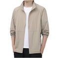 thumbnail image 1 of LOVZFMLL Jacket for Men Lightweight Casual Laydown Collar Windbreakers Zip Up Spring Fall Golf Coats Outerwear with Pockets, 1 of 9