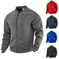thumbnail image 1 of LOVZFMLL Jacket for Men Lightweight Casual Stand-Up Collar Windbreakers Zip Up Spring Fall Golf Coats Outerwear with Pockets, 1 of 8