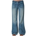 thumbnail image 1 of LOVZFMLL Jeans for Women Flare Leg Stretch Breathable Comfort Denim Wide Leg Pants Low Rise Casual Vintage Pants Women's Clothes, 1 of 9
