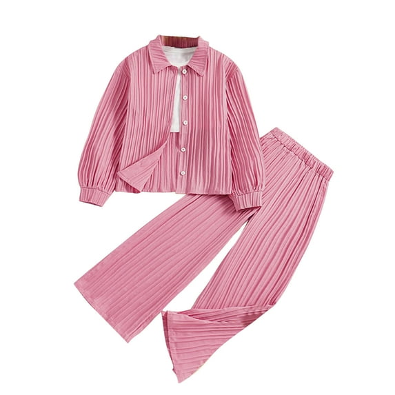 LOVZFMLL Little Girl Clothes Long Sleeve Top and Pant 2 Piece Sets Going Out Streetwear Casual Fall Winter Outfits 8-9 Years