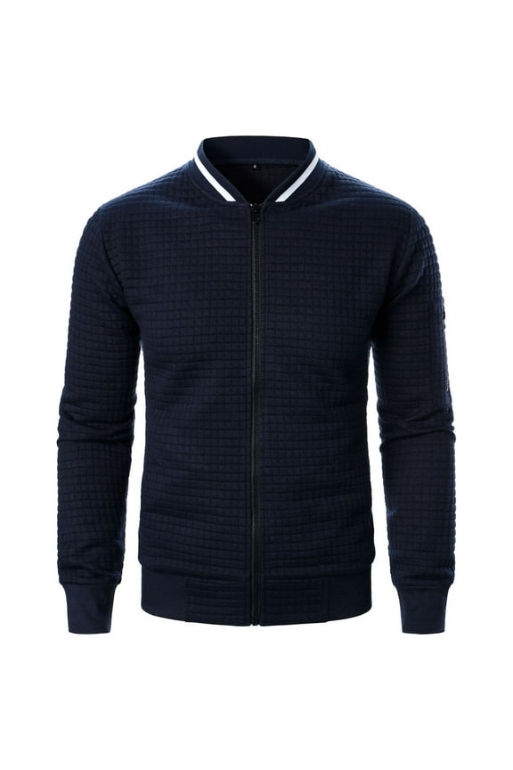 Men's Golf Jacket Lightweight Casual Zip Up Waffle Jackets Spring Fall Golf Coats Outerwear with Zipper Pockets