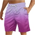 thumbnail image 1 of LOVZFMLL Men's Shorts Quick Dry Gradient Color Swim Trunks Beach Board Shorts with Pockets Bathing Suits Swimwear Purple B M, 1 of 4