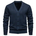 thumbnail image 1 of LOVZFMLL Men's Sweaters, Acrylic V-Neck Ribbd Cardigan, Fashion Casual Button Pocket Stretchy, Warm Winter Tops, Fall Clothes, 1 of 5