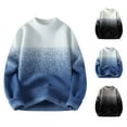 thumbnail image 1 of LOVZFMLL Men's Sweaters, Ombre Acrylic Crew Neck Ribbed Pullover, Casual Everyday Basic, Fall Clothes, Warm Winter Tops Loose, 1 of 9