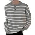thumbnail image 1 of LOVZFMLL Men's Sweaters, Striped Crew Neck Ribbed Pullover, Fashion Casual Basic Everyday, Warm Winter Tops Loose, Fall Clothes, 1 of 9