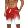 thumbnail image 1 of LOVZFMLL Men's Swim Trunks, Beach Shorts Swimwear Summer Holiday Seaside Shorts Pants Board Shorts Swimsuit for Men with Pockets Red L, 1 of 5