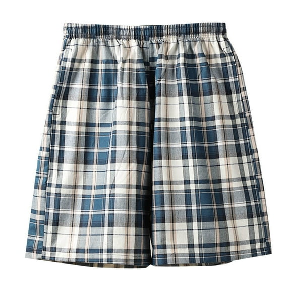 LOVZFMLL Men's Swim Trunks Gingham Plaid Beach Board Shorts for Men Bathing Suits Quick Dry Swimwear with Pockets Gray A L