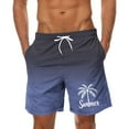 thumbnail image 1 of LOVZFMLL Men's Swim Trunks, Men's Summer Beach Shorts Fashion Gradient Color Seaside Holiday Shorts Beach Pants with Pockets Navy M, 1 of 3
