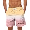 thumbnail image 1 of LOVZFMLL Men's Swim Trunks, Men's Summer Beach Shorts Fashion Gradient Color Seaside Holiday Shorts Beach Pants with Pockets Pink XL, 1 of 3