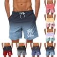 thumbnail image 1 of LOVZFMLL Men's Swim Trunks, Men's Summer Beach Shorts Fashion Gradient Color Seaside Holiday Shorts Beach Pants with Pockets Red M, 1 of 4
