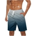 thumbnail image 1 of LOVZFMLL Mens Swim Trunks Quick Dry Swim Shorts Gradient Color Striped Swimwear Beach Shorts Bathing Suits with Pockets Navy L, 1 of 5