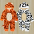 thumbnail image 1 of LOVZFMLL Newborn & Toddler Boys Girls Stripe Animal Costume Hooded Romper Halloween Cosplay Jumpsuit for Fall & Winter 1-24 Months, 1 of 6