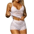 thumbnail image 1 of LOVZFMLL Pajama Sets for Women 2 Piece Floral Embroidery Lace V Neck Spaghetti Strap Tank Top and Shorts Lounge Sets Comfy Soft Sleepwear Loungewear, 1 of 6