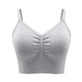thumbnail image 1 of LOVZFMLL Plus Size Sports Bras for Women Padded Push Up Longline Workout Yoga Bra Wireless Quick Dry Support Bra for Gym Running Fitness Gray 2XL, 1 of 8