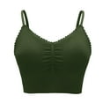 thumbnail image 1 of LOVZFMLL Plus Size Sports Bras for Women Padded Push Up Longline Workout Yoga Bra Wireless Quick Dry Support Bra for Gym Running Fitness Green 2XL, 1 of 8