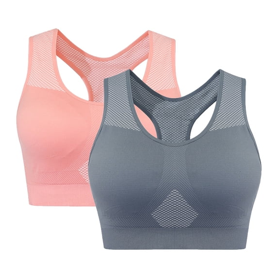 LOVZFMLL Plus Size Women's Sports Bras Racerback Padded Push Up Workout Yoga Crop Tank Top Wireless Quick Dry Support Bra for Gym Running Fitness Gray 3XL