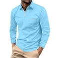 thumbnail image 1 of LOVZFMLL Polo Shirts for Men Casual Fashion Everyday Versatile Front Pockets Tennis Golf Shirts V-Neck Relaxed Fit Fall Clothes Pullover Tops, 1 of 7