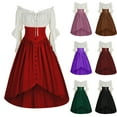 thumbnail image 1 of LOVZFMLL Renaissance Costume for Women Victorian Medieval Peasant Dress Ruffle Sleeve Lace Up High Low Shirt Maxi Dress Halloween Cosplay Party Outfit, 1 of 5