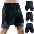 thumbnail image 1 of LOVZFMLL Running Shorts with Lining for Men, Men's Solid Quick Drying Workout Shorts Gym Sweatpants with Back Zipper Pocket Gray M, 1 of 6