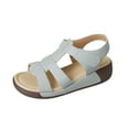thumbnail image 1 of LOVZFMLL Sandals for Women 2025 Casual Outdoor Comfort Walking Sandals Summer Open Toe Ankle Strap Sandals for Beach Vacation Gray 7, 1 of 8