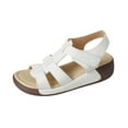 thumbnail image 1 of LOVZFMLL Sandals for Women 2025 Casual Outdoor Comfort Walking Sandals Summer Open Toe Ankle Strap Sandals for Beach Vacation White 9.5, 1 of 8
