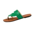 thumbnail image 1 of LOVZFMLL Sandals for Women 2025 Summer Slip On Open Toe Flat Slippers for Casual Outdoor Beach Vacation Flip Flops Thong Green 9.5, 1 of 9