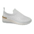 thumbnail image 1 of LOVZFMLL Shoes for Women Rhinestone Slip On Walking Shoes Fashion Breathable Spakle Glitter Non-Slip Sneaker for Everyday Work Travel White 6, 1 of 7