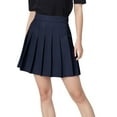 thumbnail image 1 of LOVZFMLL Skirts for Women Pleated Classic Mini Skirt Comfort High Waist Solid Basic Cheerleader School Uniform Skirt Navy XS, 1 of 9