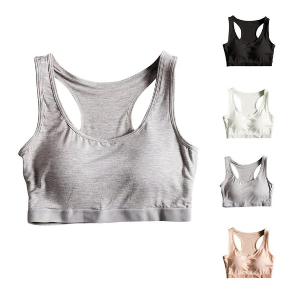 LOVZFMLL Sports Bras for Women Racerback Padded Push Up Workout Yoga Crop Tank Top Seamless Support Bra for Gym Running Fitness White 2XL