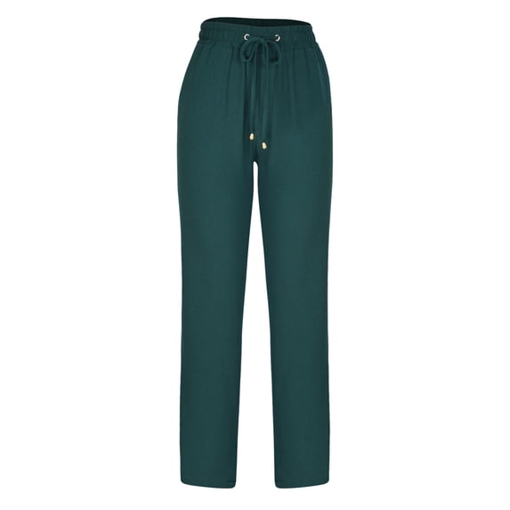 LOVZFMLL Straight Leg Pants for Women Casual Loose Trousers Vocation Clothes Drawstring Elastic Waisted Loungewear Pants