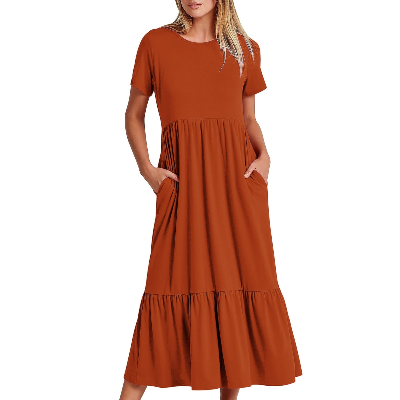 chinese dress ladies Flowy Dreams Sleeveless Crochet Maxi Dress (Burnt Orange) · NanaMacs main image 0