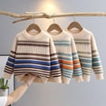 thumbnail image 1 of LOVZFMLL Sweaters for Boys, Crew Neck Cable Knit Pullover Striped, Casual Fashion Essential Comfy Fall Clothes Warm Winter Tops Toddler Boys Clothes for 3-4 Years, 1 of 9
