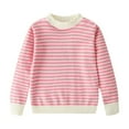thumbnail image 1 of LOVZFMLL Sweaters for Boys Girls, Crew Neck Ribbed Pullover Striped, Casual Classic Essential Comfy Fall Clothes Warm Winter Tops Kid Boys Girls Clothes for 7-8 Years, 1 of 7