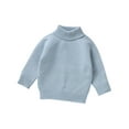 thumbnail image 1 of LOVZFMLL Sweaters for Boys Girls, Turtleneck Ribbed Pullover Solid Color, Casual Classic Essential Fall Clothes Warm Winter Tops Toddler Boys Girls Clothes for 12-18 Months, 1 of 2
