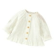 thumbnail image 1 of LOVZFMLL Sweaters for Girls, Crew Neck Cable Knit Cardigan Solid Color, Casual Cute Ruffle Button Outerwear Fall Clothes Warm Winter Tops Toddler Girls Clothes for 18-24 Months, 1 of 4