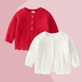 thumbnail image 1 of LOVZFMLL Sweaters for Girls, Crew Neck Ribbed Cardigan Solid Color, Casual Button Openwork Outerwear Fall Clothes Warm Winter Tops Newborn Girls Clothes for 9-12 Months, 1 of 8