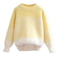 thumbnail image 1 of LOVZFMLL Sweaters for Girls, Crew Neck Ribbed Pullover Ombre, Casual Comfy Fleece Thick Fall Clothes Warm Winter Tops Kid Girls Clothes for 5-6 Years, 1 of 6