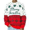 thumbnail image 1 of LOVZFMLL Sweaters for Men, Casual Crew Neck Ribbed Pullover, Color Block Print Christmas Sweater, Fall Clothes, Warm Winter Tops Loose, 1 of 9