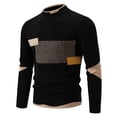 thumbnail image 1 of LOVZFMLL Sweaters for Men, Color Block Crew Neck Ribbed Pullover, Fashion Casual Basic, Warm Winter Tops, Fall Clothes, 1 of 2