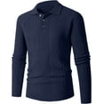thumbnail image 1 of LOVZFMLL Sweaters for Men, Solid Color Crew Neck Cable Knit Pullover, Casual Button Lapel Shirt, Warm Winter Tops, Fall Clothes, 1 of 9