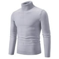 thumbnail image 1 of LOVZFMLL Sweaters for Men, Turtleneck Ribbed Pullover, Fashion Casual Solid Color Basic Everyday Layering Shirt, Fall Clothes, Warm Winter Tops, 1 of 3