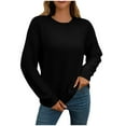 thumbnail image 1 of LOVZFMLL Sweaters for Women Acrylic Crew Neck Ribbed Pullover Solid Color Casual Basic Loose Classic Long Sleeve Tops Warm Fall Winter Clothes, 1 of 7