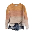 thumbnail image 1 of LOVZFMLL Sweaters for Women Crew Neck Ribbed Pullover Gradient Casual Basic Loose Long Sleeve Tops Warm Fall Winter Clothes, 1 of 4