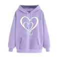 thumbnail image 1 of LOVZFMLL Sweatshirt for Women Classic Heart Print Long Sleeve Hooded Pullover Fall Clothes 2025 Women Fashion Comfort Streetwear Tops, 1 of 6