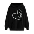 thumbnail image 1 of LOVZFMLL Sweatshirt for Women Heart Print Long Sleeve Hooded Pullover Fall Winter 2025 Women Fashion Comfort Streetwear Tops, 1 of 5