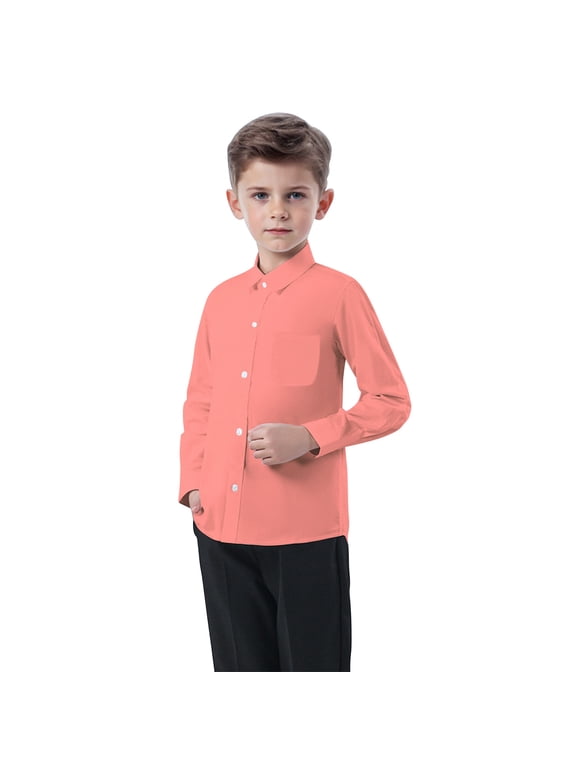 Toddler Boys Girls Tops, Solid Casual Essential Versatile V-Neck Long Sleeve Button Down Shirt, Fall Clothes 12-18 Months Boys Girls Clothes
